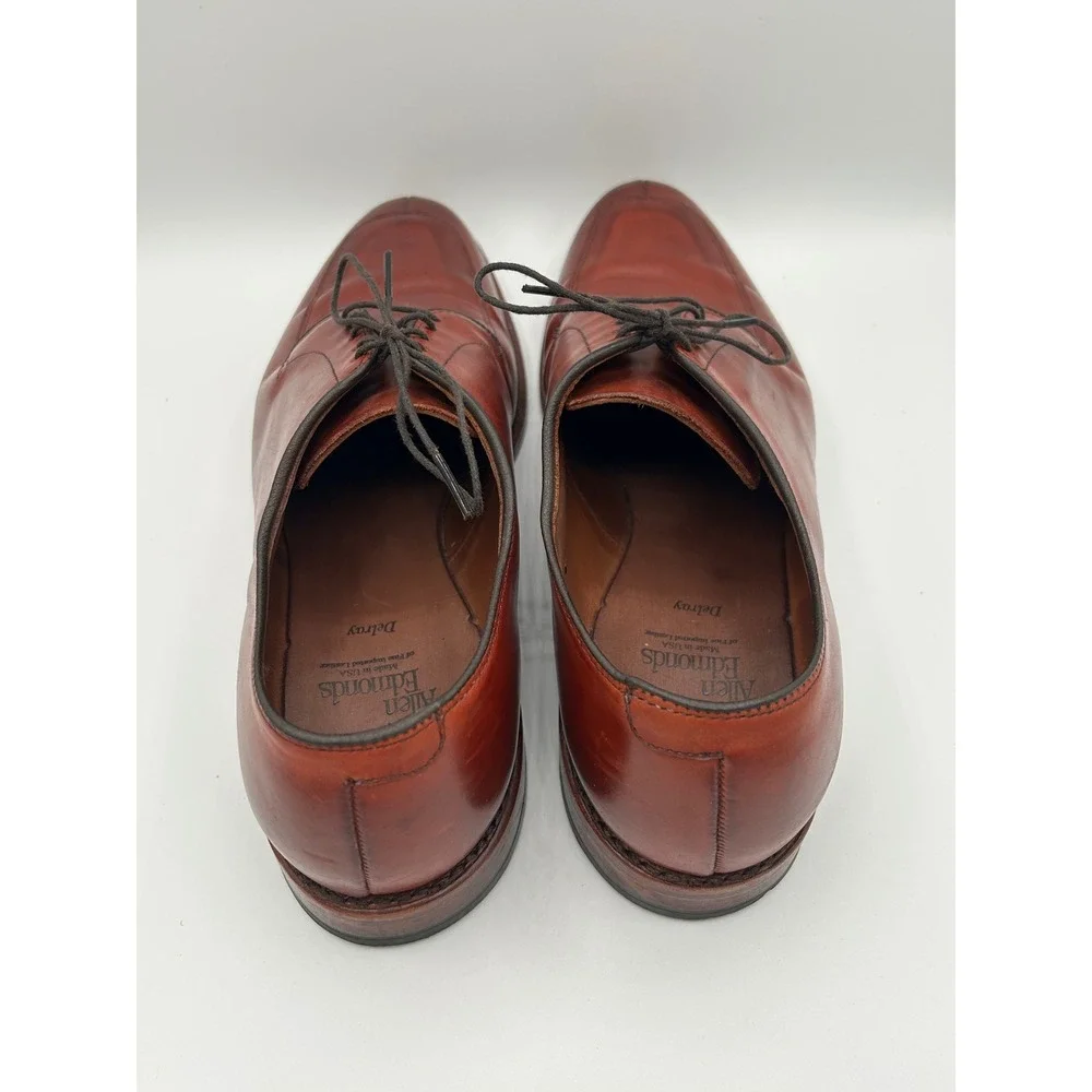 Allen Edmonds Delray Men Size 10D Chili Leather Split Toe Blucher Dress Shoes